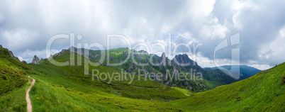 Panoramic view of Mount Ciucas on summer