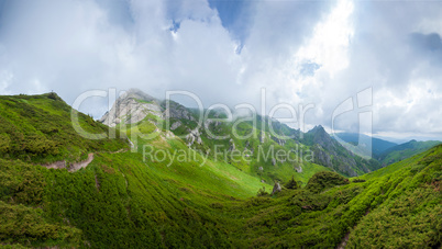 Panoramic view of Mount Ciucas on summer