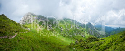 Panoramic view of Mount Ciucas on summer