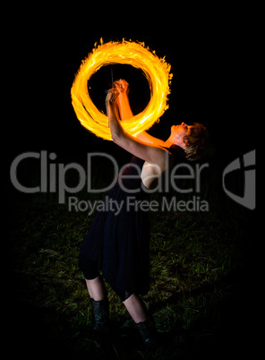 show with burning torches