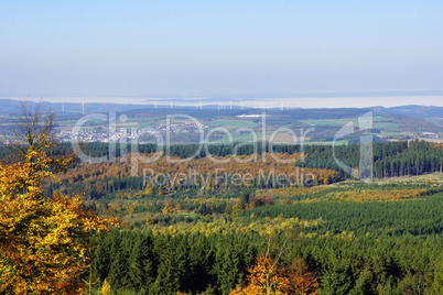 Blick vom Erbeskopf auf den nördlichen Hunsrück