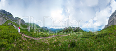 Panoramic view of Mount Ciucas on summer