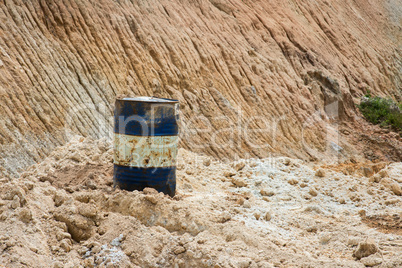 Oil drum on sand mines