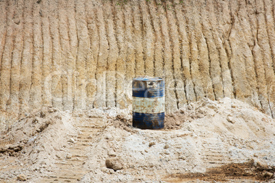 Barrel on the sand mines