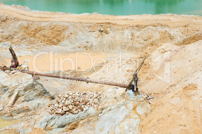Sand mining activity