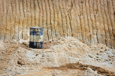 Oil can on sand mines