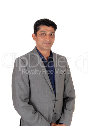 Middle age business man in gray suit