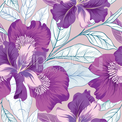 Floral seamless pattern. Flower background. Garden texture