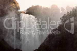 Panoramic view of the Marmore waterfalls