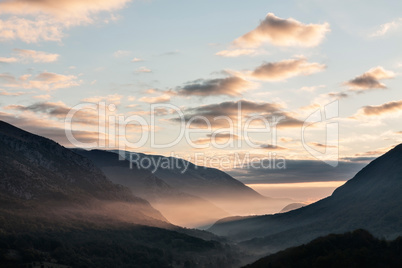 Park of Abruzzo at sunrise