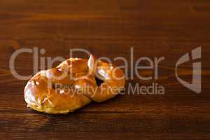 Salty cooked pretzel