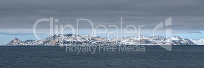 Mountain range in Svalbard islands, Norway