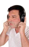Man enjoying listening to music
