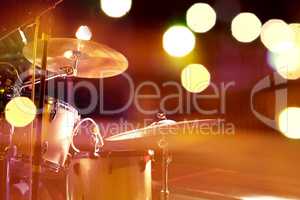 Drum on stage.Night leisure and entertainment