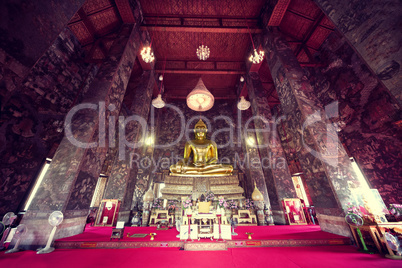 Asia trips.Interior building architecture of temple.