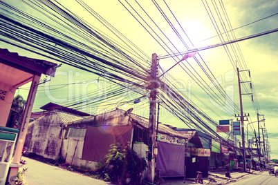 Old phuket street in town.Lifestyle and adventures in Asia trave