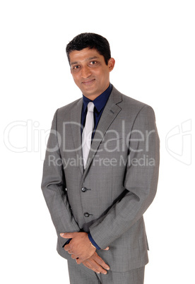 Middle age business man in gray suit and tie