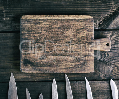 old empty brown rectangular wooden cutting board