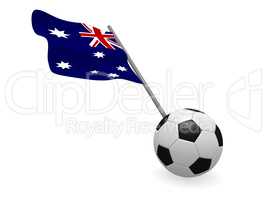 Soccer ball with the flag of Australia