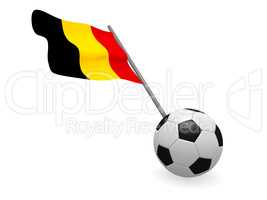 Soccer ball with the flag of Belgium