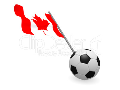 Soccer ball with the flag of Canada