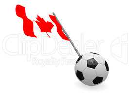 Soccer ball with the flag of Canada