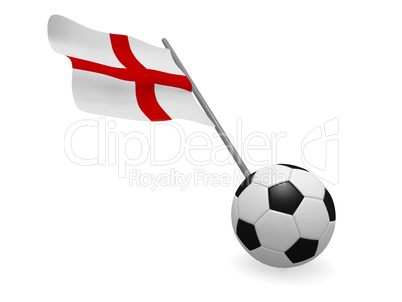 Soccer ball with the flag of England