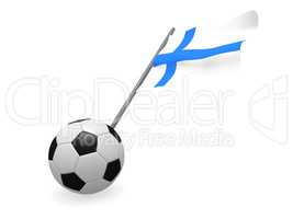 Soccer ball with the flag of Finland