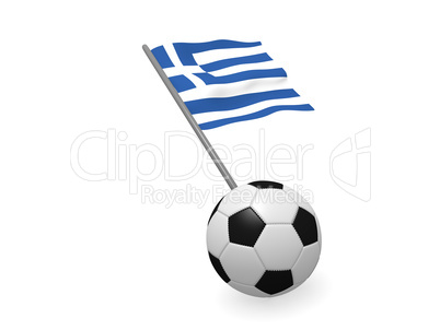 Soccer ball with the flag of Greece