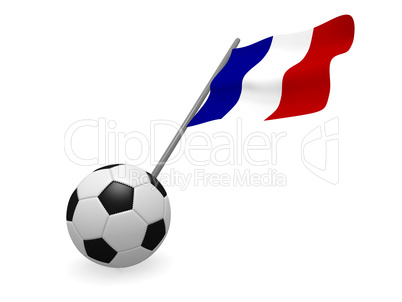 Soccer ball with the flag of France