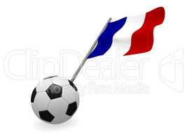 Soccer ball with the flag of France