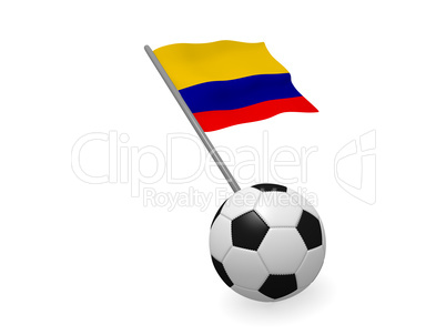 Soccer ball with the flag of Colombia