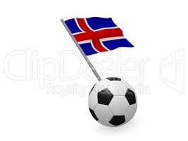 Soccer ball with the flag of Iceland