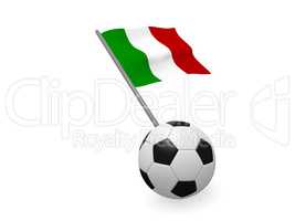 Soccer ball with the flag of Italy