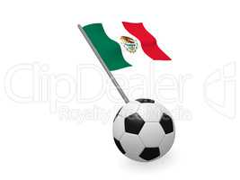 Soccer ball with the flag of Mexico