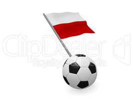 Soccer ball with the flag of Polen