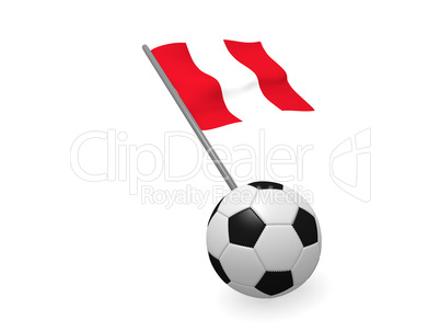 Soccer ball with the flag of Peru