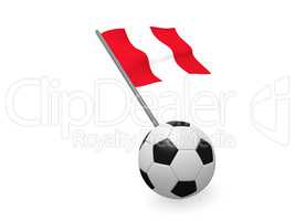 Soccer ball with the flag of Peru