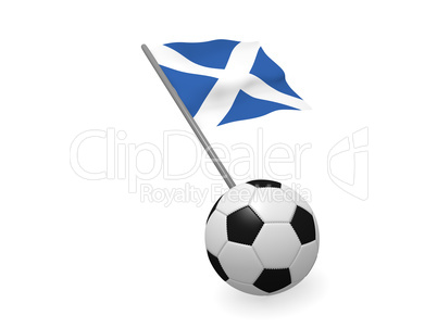 Soccer ball with the flag of Scotland