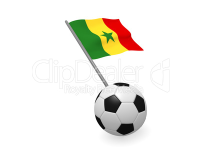 Soccer ball with the flag of Senegal