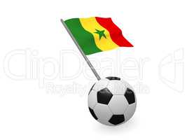 Soccer ball with the flag of Senegal