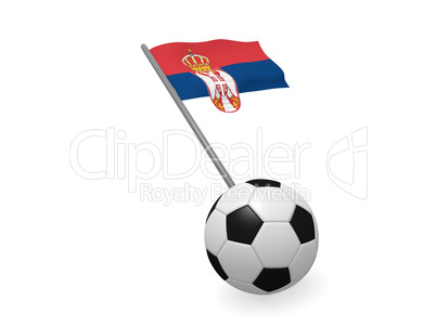 Soccer ball with the flag of Serbia