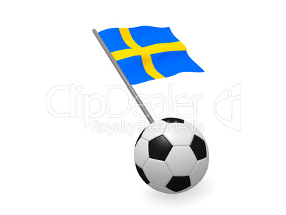 Soccer ball with the flag of Sweden
