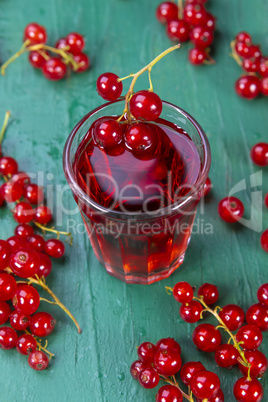 Red currant juice in glass
