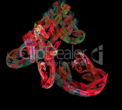 image of one Digital Fractal on Black Color image of one Digital Fractal on Black Color