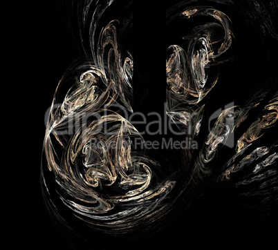 image of one Digital Fractal on Black Color