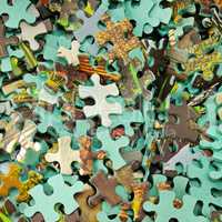 Jigsaw puzzle color background.