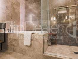 Modern Marble Tiled Bathroom