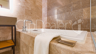 Modern Marble Tiled Bathroom