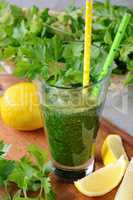 smoothie of parsley and celery